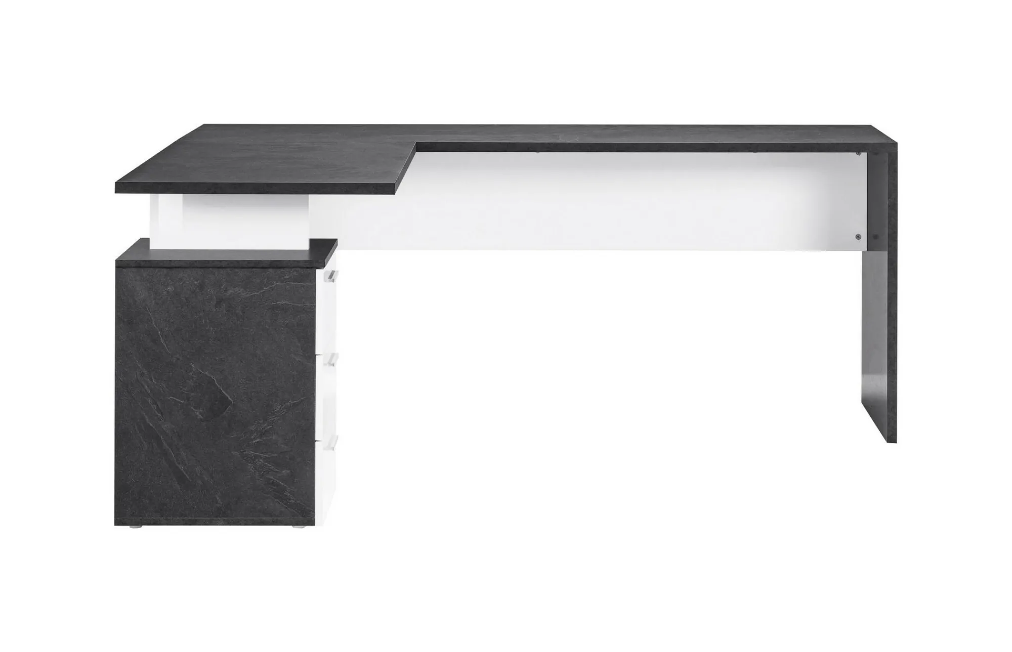 Scrivania Ascuby, cm 160x60h75, Ardesia e Bianco lucido<Dmora Best Sale