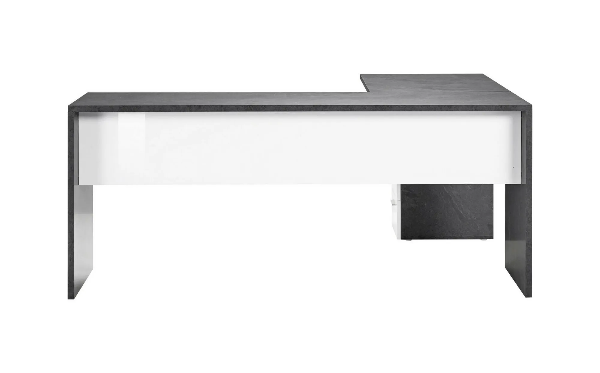 Scrivania Ascuby, cm 160x60h75, Ardesia e Bianco lucido<Dmora Best Sale