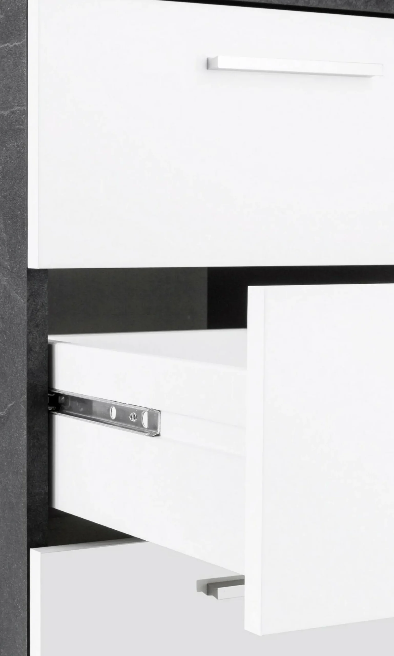Scrivania Ascuby, cm 160x60h75, Ardesia e Bianco lucido<Dmora Best Sale