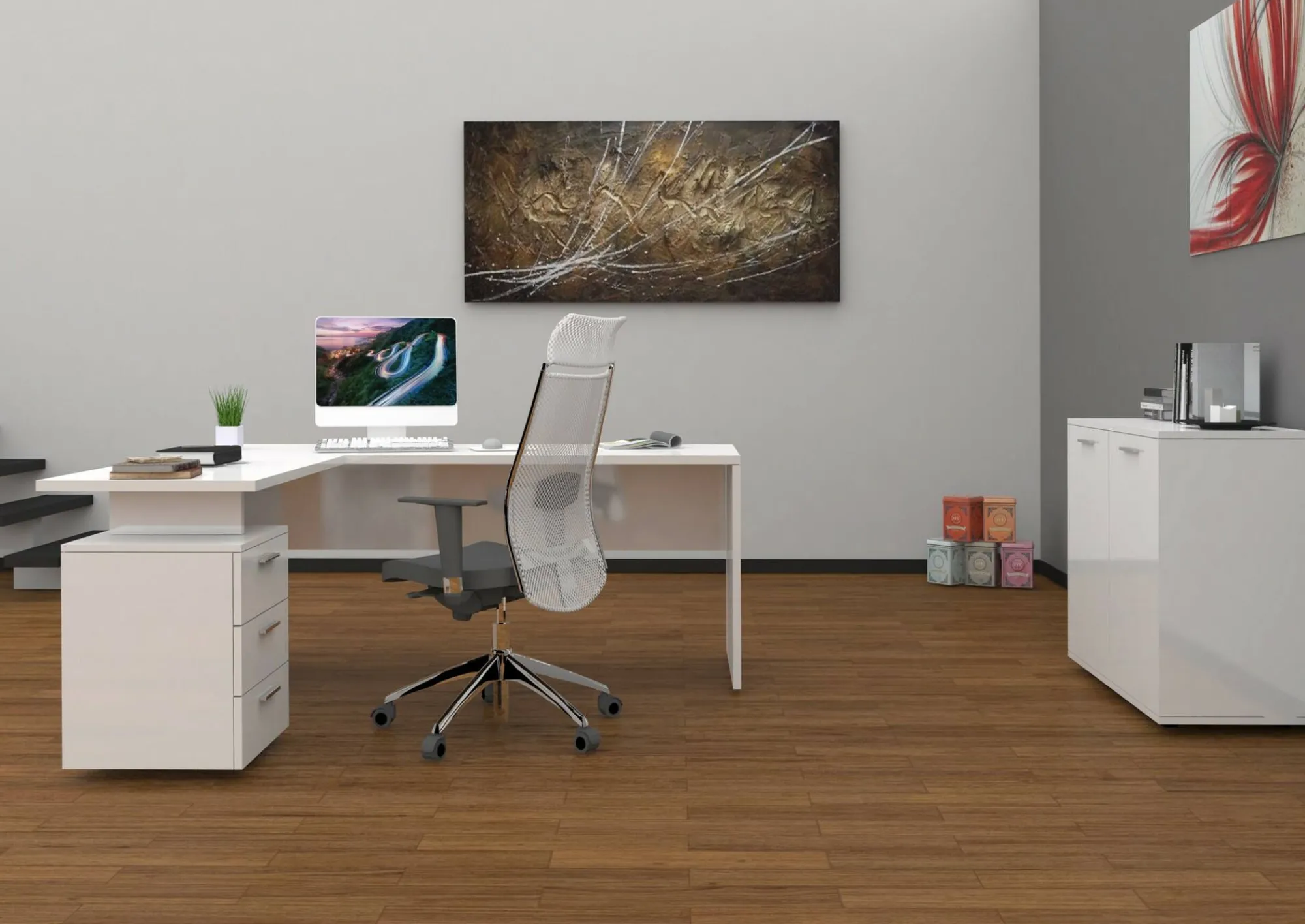 Scrivania Ascuby, cm 160x60h75,<Dmora New