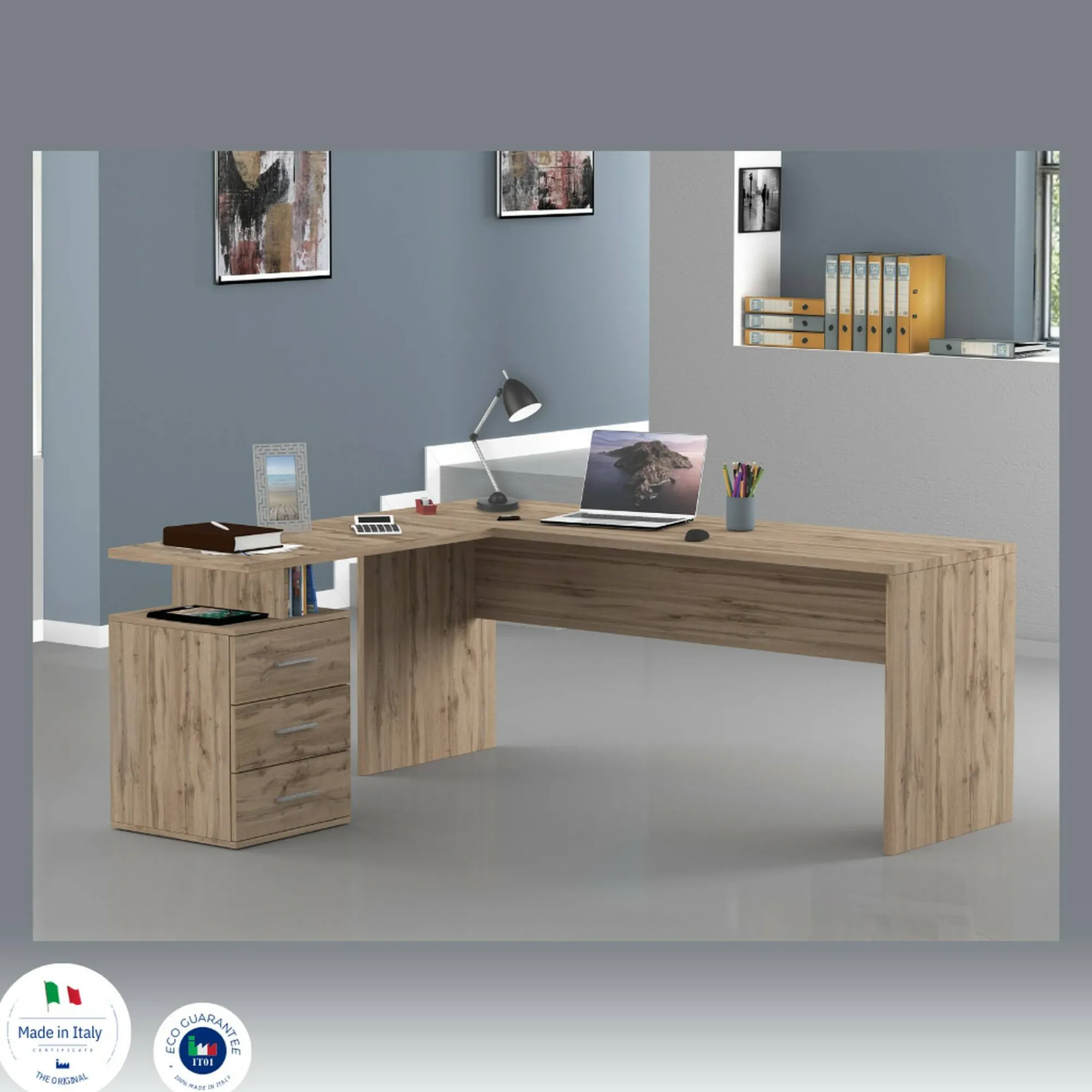 Scrivania Ascuby, cm 160x60h75,<Dmora Best