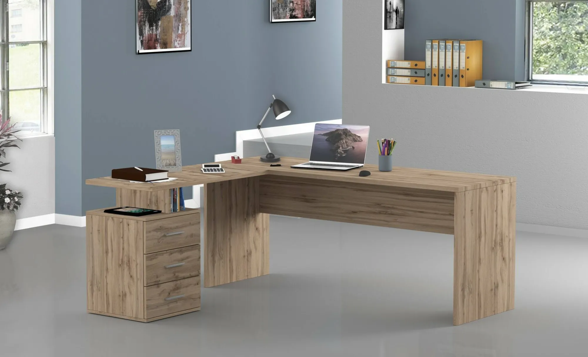 Scrivania Ascuby, cm 160x60h75,<Dmora Best