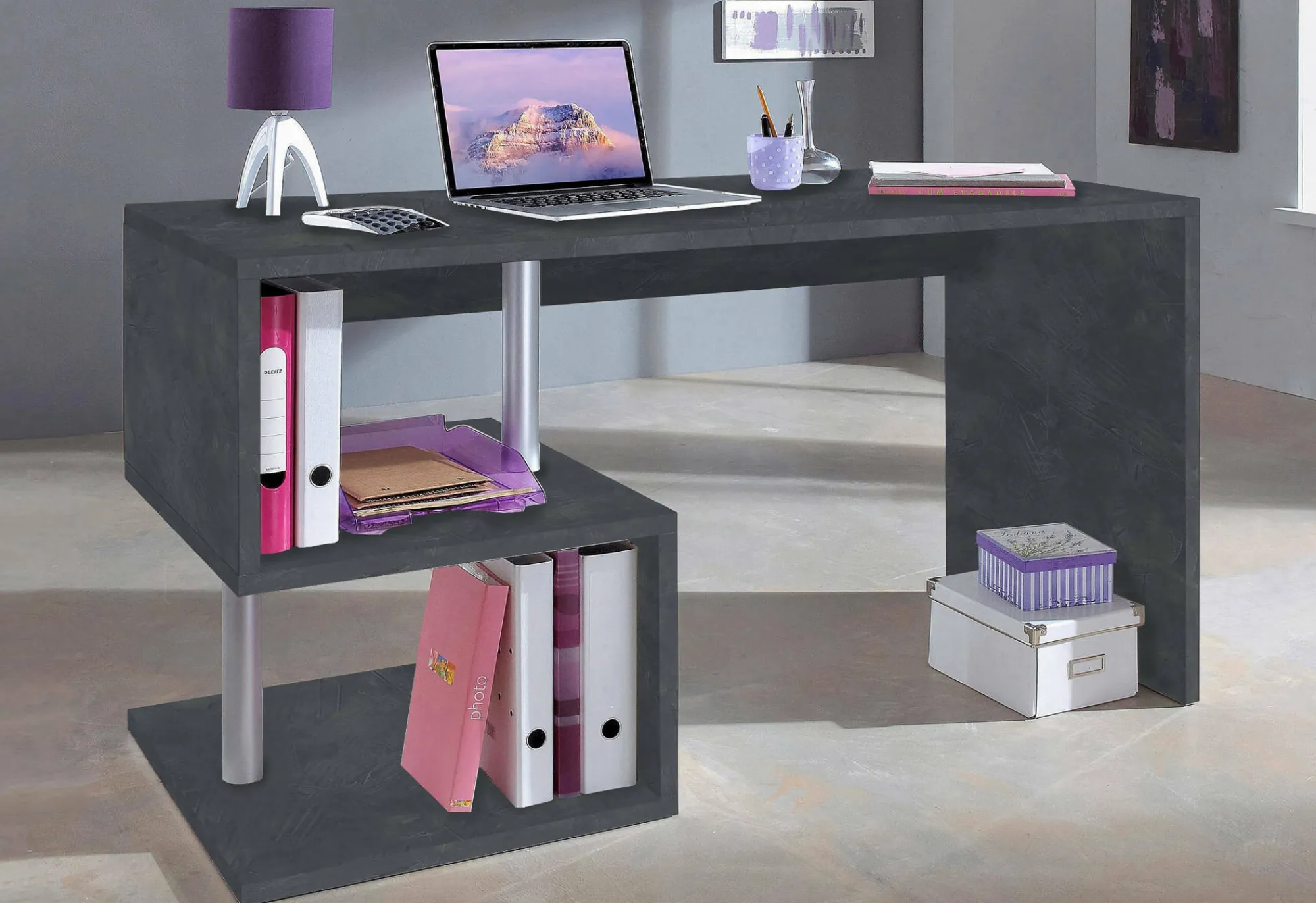 Scrivania Atemis, cm 140x60h78,<Dmora Clearance