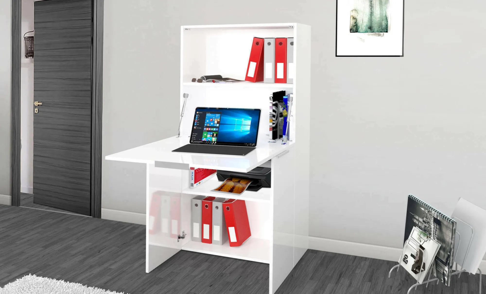 Scrivania Atroc, cm 70x35h140,<Dmora Fashion