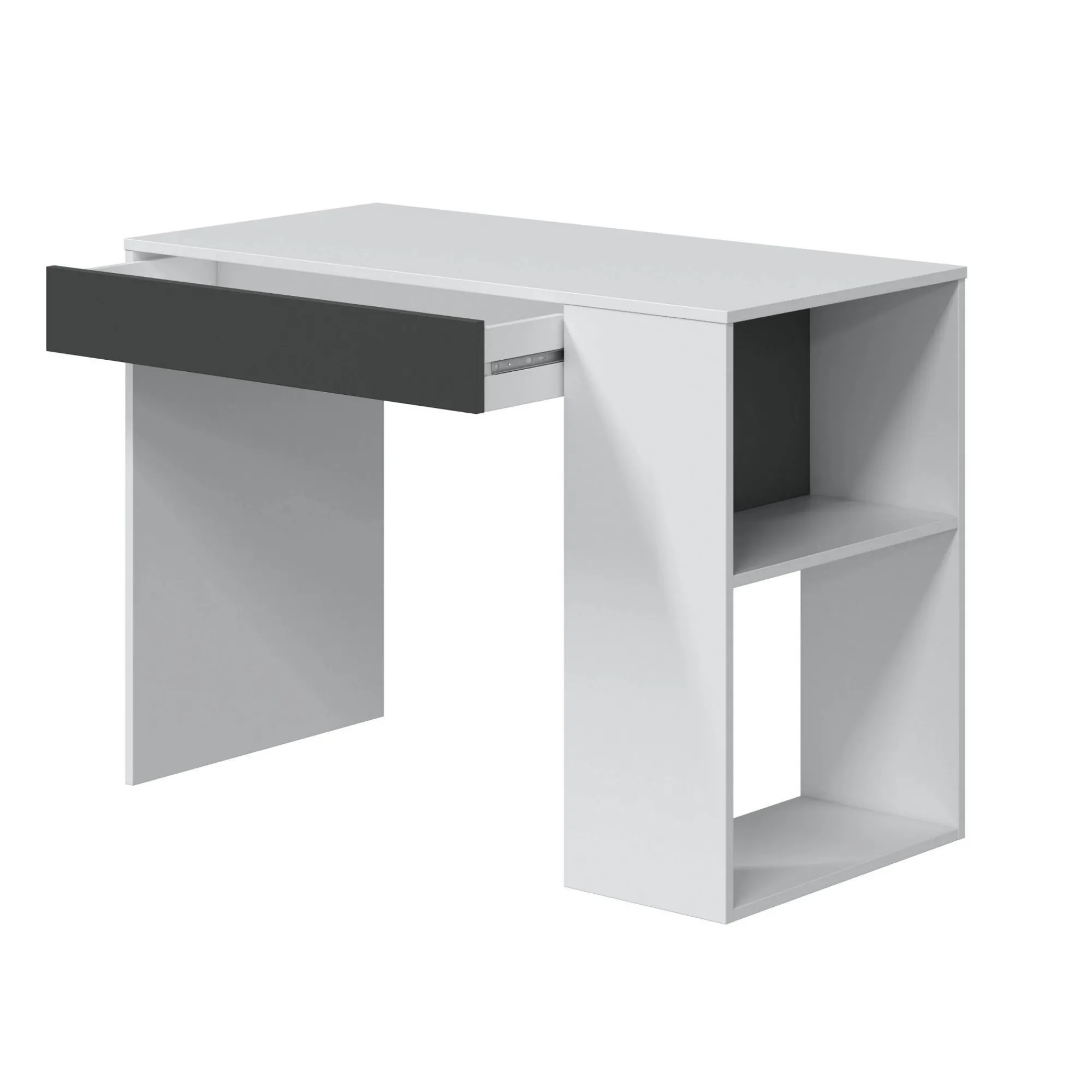 Scrivania Attila, 101x50h73 cm, Bianco e Antracite<Dmora Best