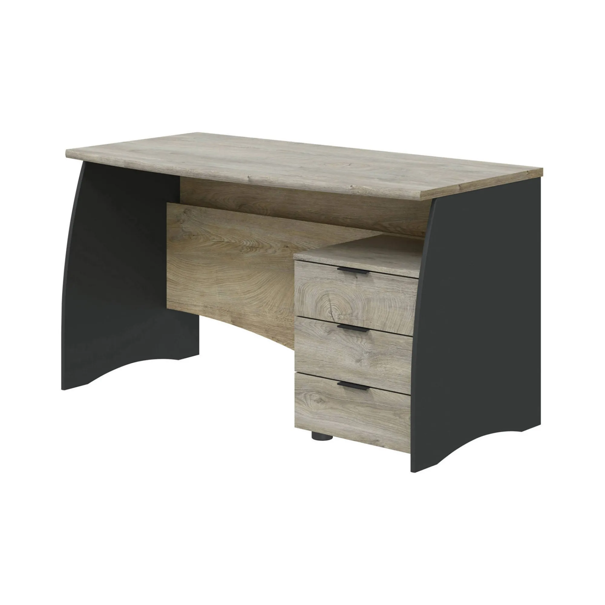 Scrivania Azziz, 136x67h74 cm, Rovere e Antracite<Dmora Hot