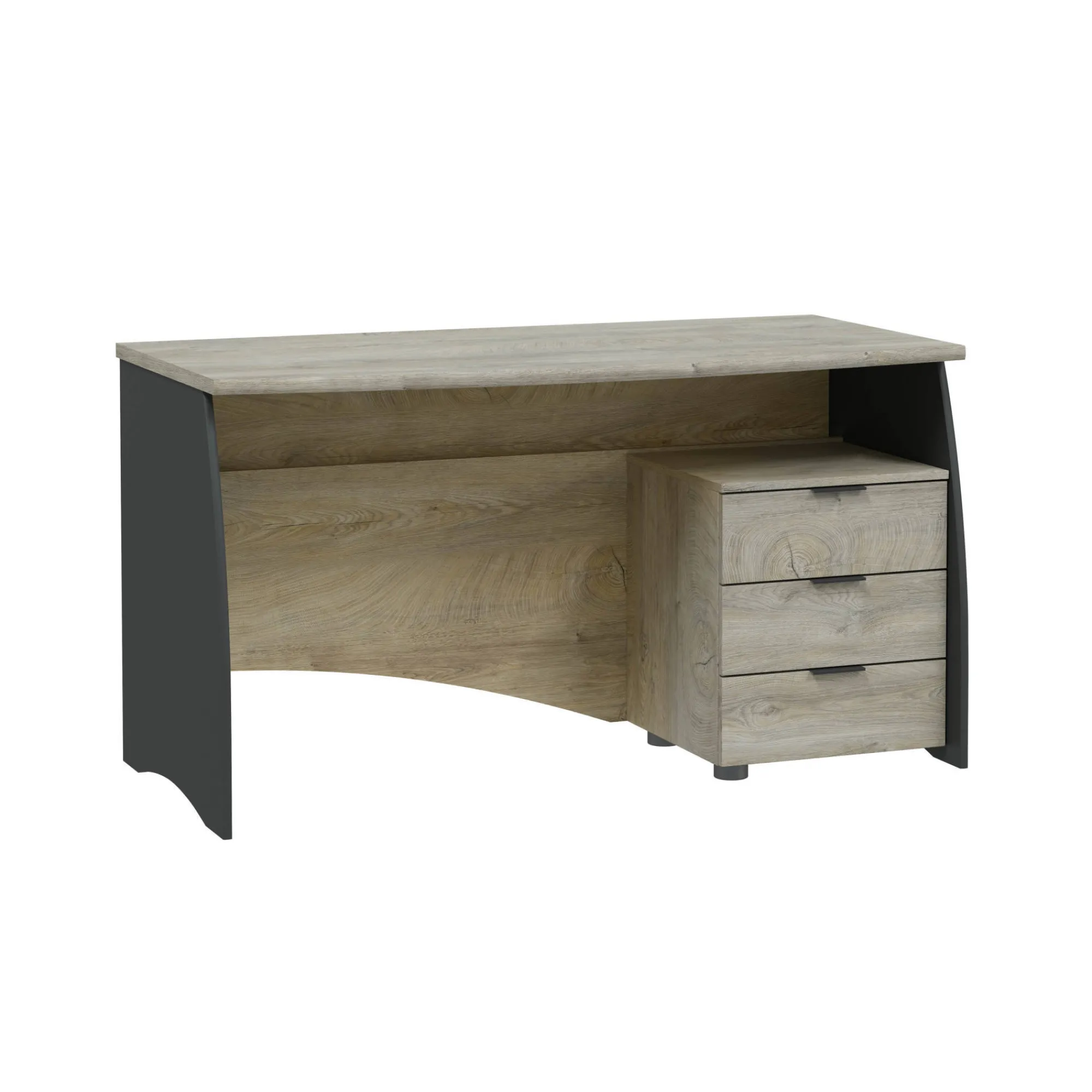 Scrivania Azziz, 136x67h74 cm, Rovere e Antracite<Dmora Hot