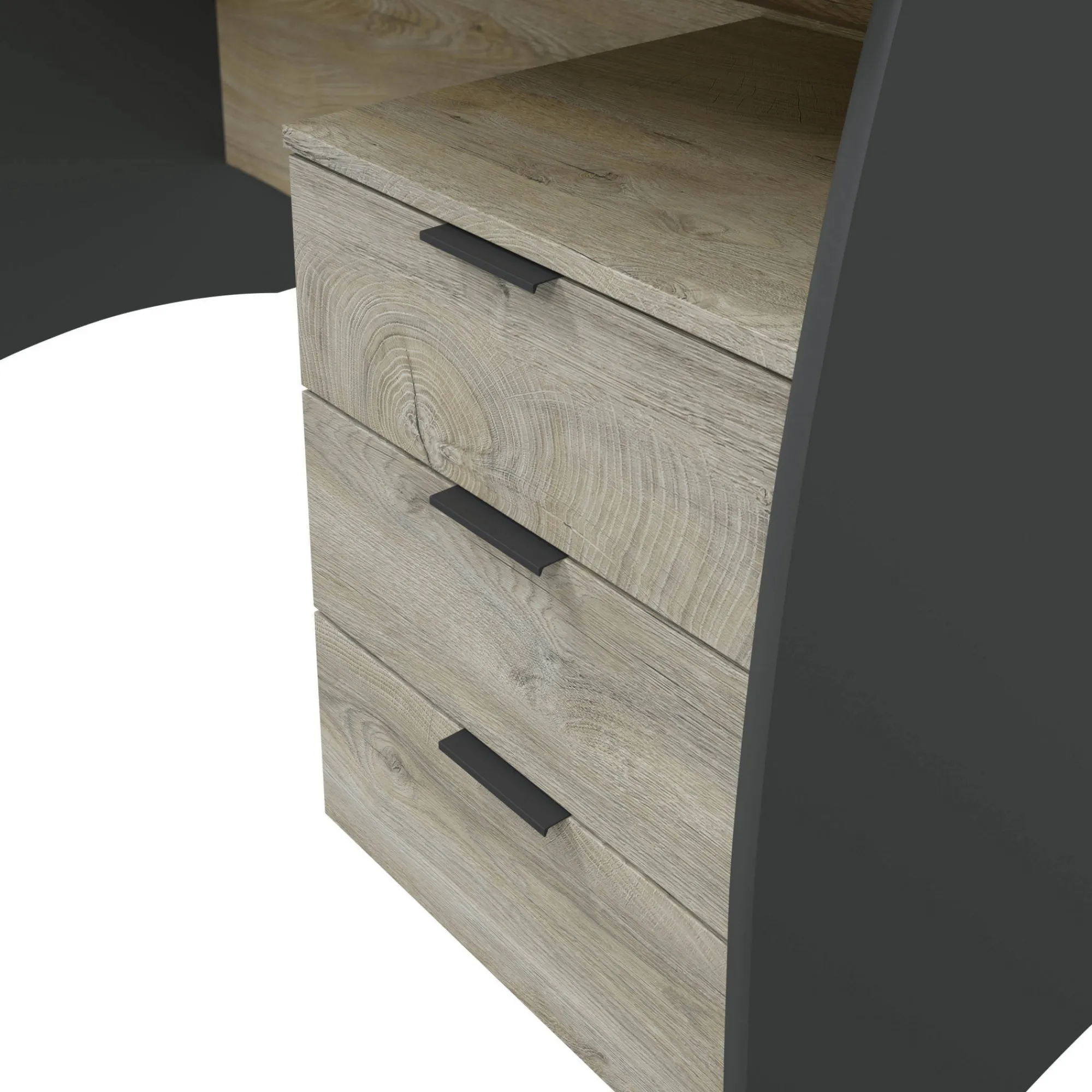 Scrivania Azziz, 136x67h74 cm, Rovere e Antracite<Dmora Hot