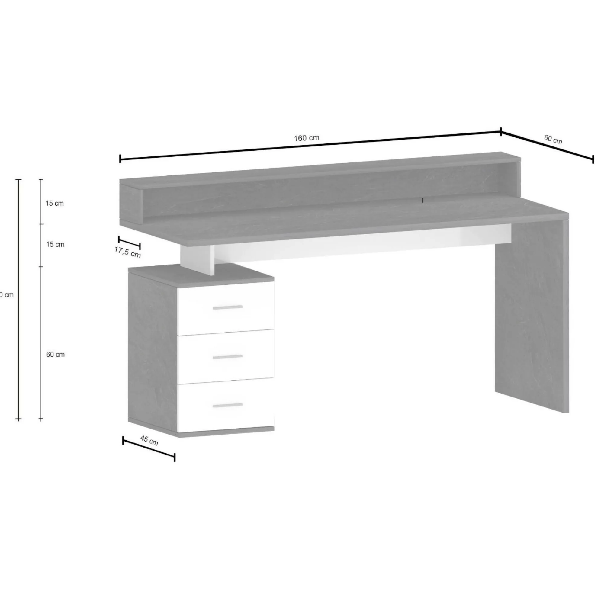 Scrivania Bardi, 160x60h90 cm,<Dmora Cheap