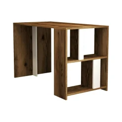 Scrivania Bising, 120x60h75 cm, Noce e Bianco<Dmora Best Sale