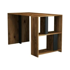 Scrivania Bising, 120x60h75 cm, Noce e Antracite<Dmora Online