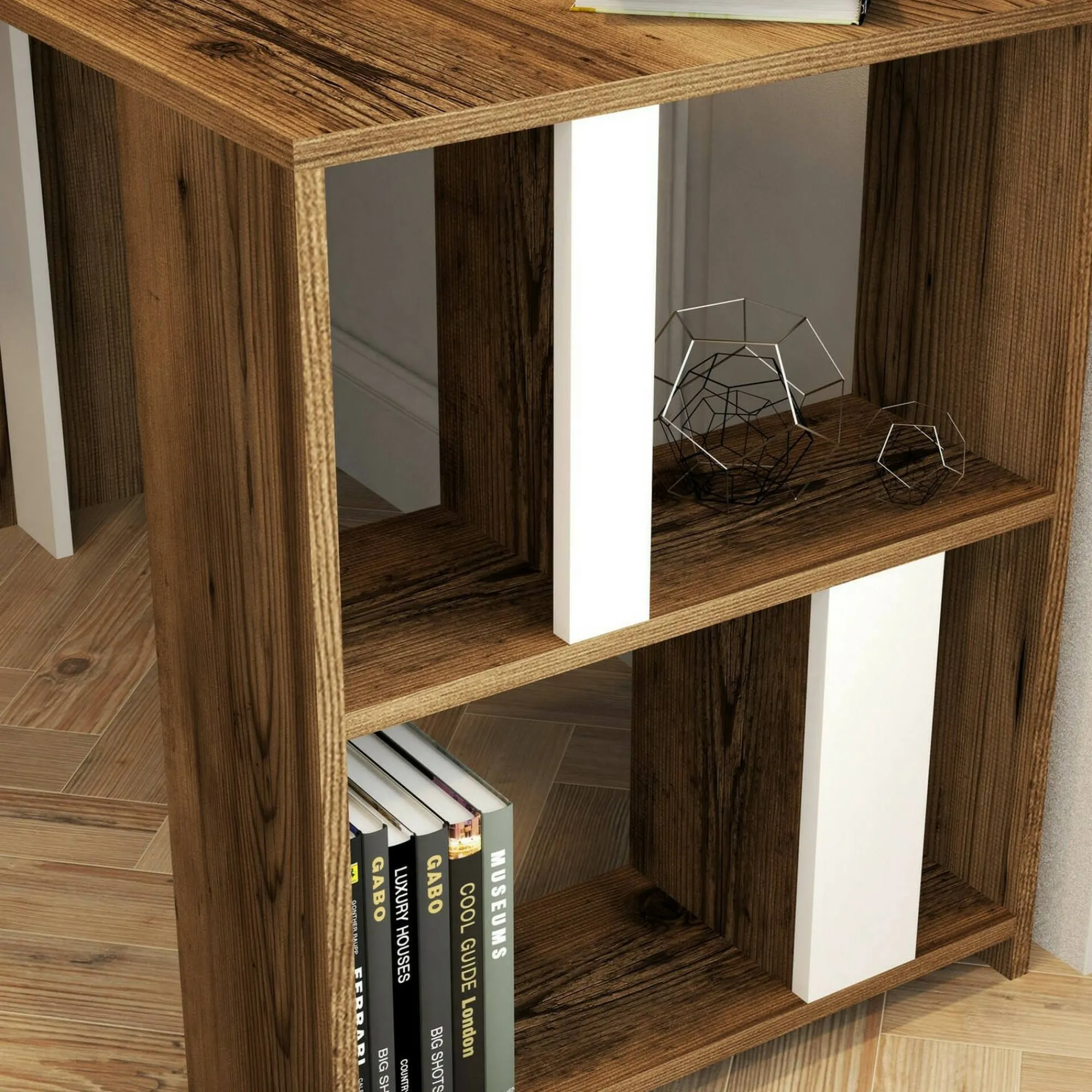 Scrivania Bising, 120x60h75 cm, Noce e Bianco<Dmora Best Sale