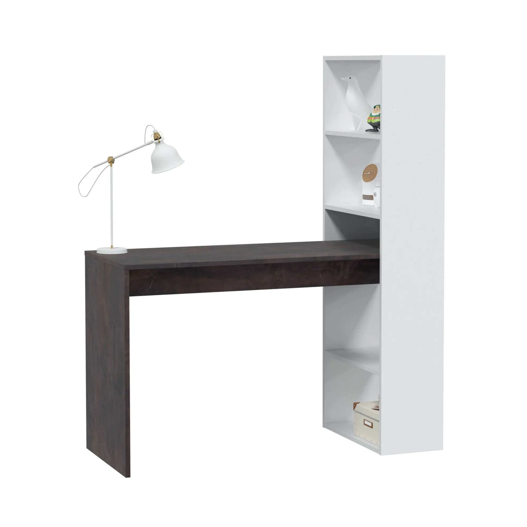 Scrivania Dacarte, 120x53h144 cm, Bianco e Ossido<Dmora Sale
