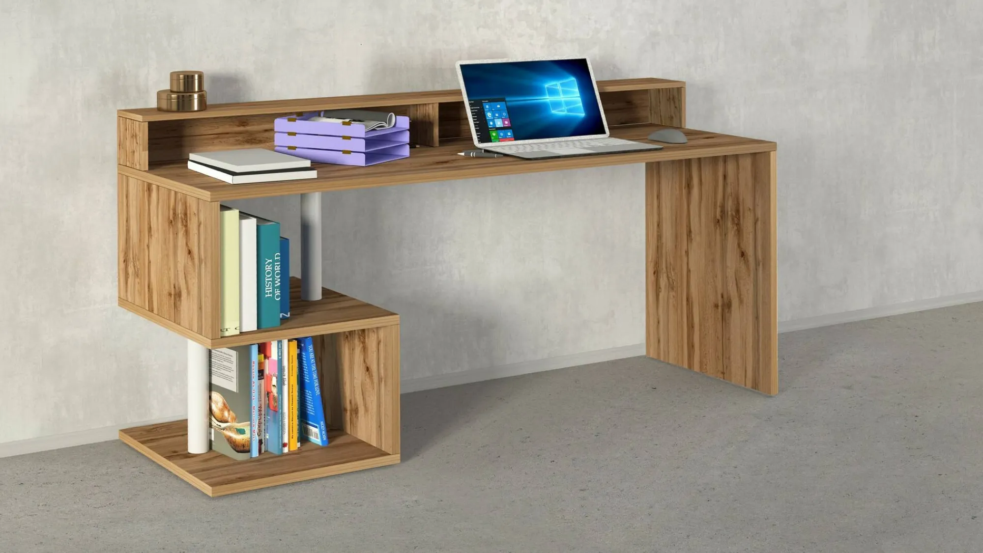 Scrivania Dcheddir, 180x92,5h60 cm,<Dmora Cheap