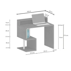 Scrivania Dchichizol, 100x50h93 cm,<Dmora Outlet