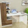 Scrivania Dhandanovi, 150x62 h120 cm, Bianco e Noce<Dmora Flash Sale
