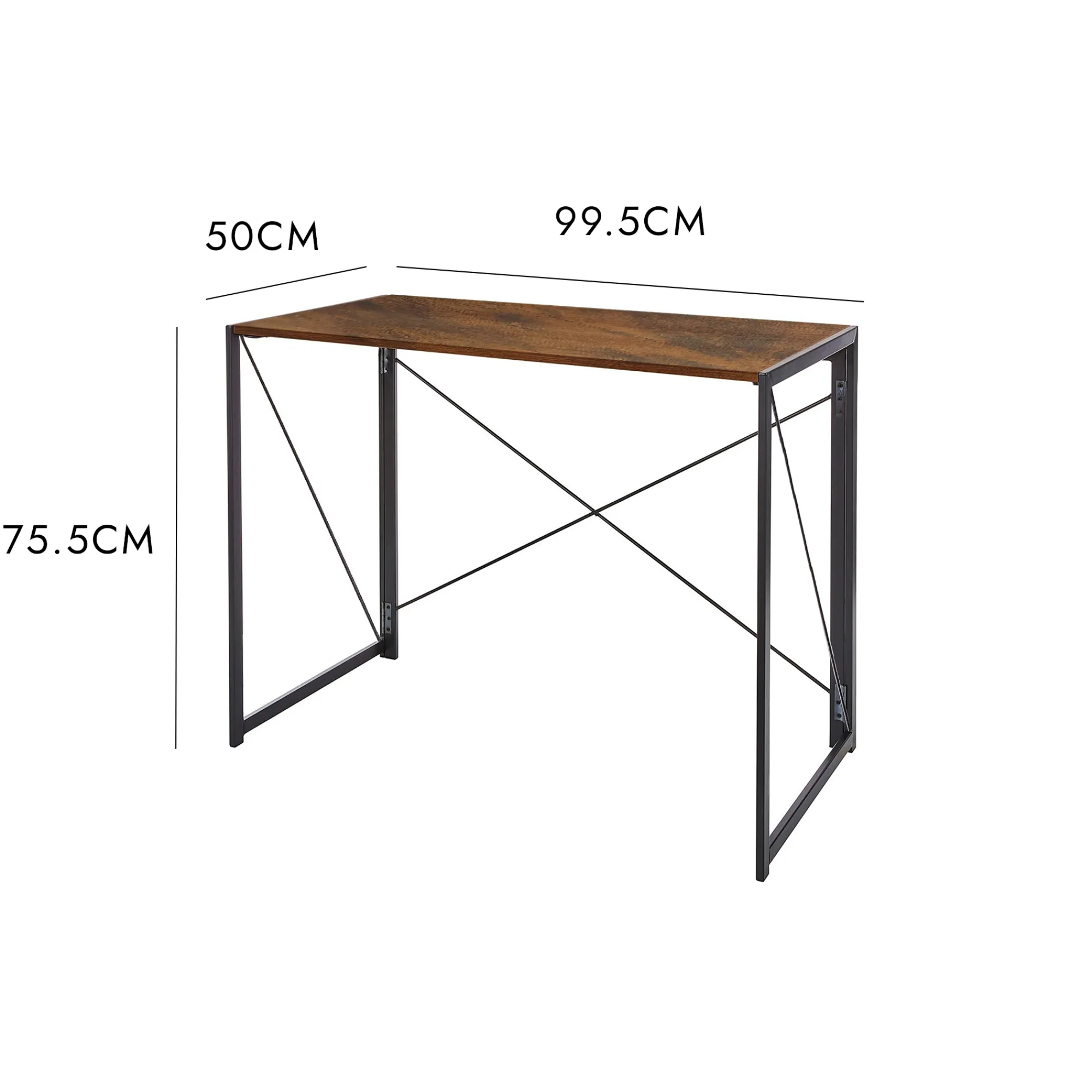 Scrivania Dhicke, 50x99h76 cm, Noce e Nero<Dmora Best Sale