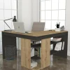 Scrivania Dkon, 120x120h74 cm, Quercia e Antracite<Dmora Best Sale