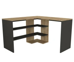 Scrivania Dkon, 120x120h74 cm, Quercia e Antracite<Dmora Best Sale
