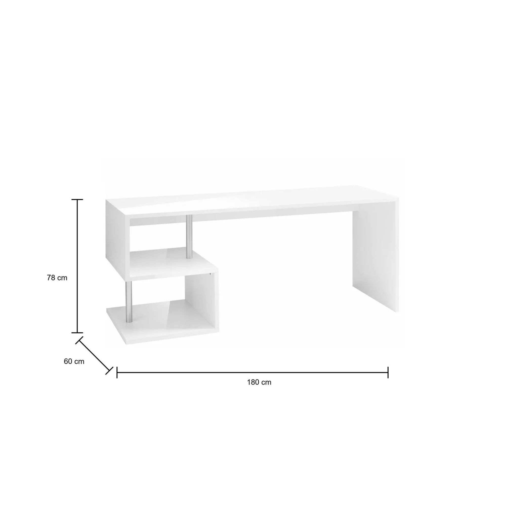 Scrivania Dmarusi, cm 180x60h78,<Dmora Best Sale