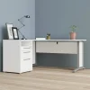 Scrivania Dsesi, 151x159 h75 cm, Bianco e Grigio<Dmora Discount