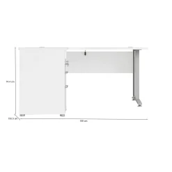Scrivania Dsesi, 151x159 h75 cm, Bianco e Grigio<Dmora Discount