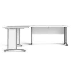 Scrivania Dsoumaor, 200x230 h75 cm, Bianco e Grigio<Dmora New