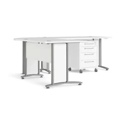 Scrivania Dtardell, 230x200 h75 cm, Bianco e Grigio<Dmora Flash Sale