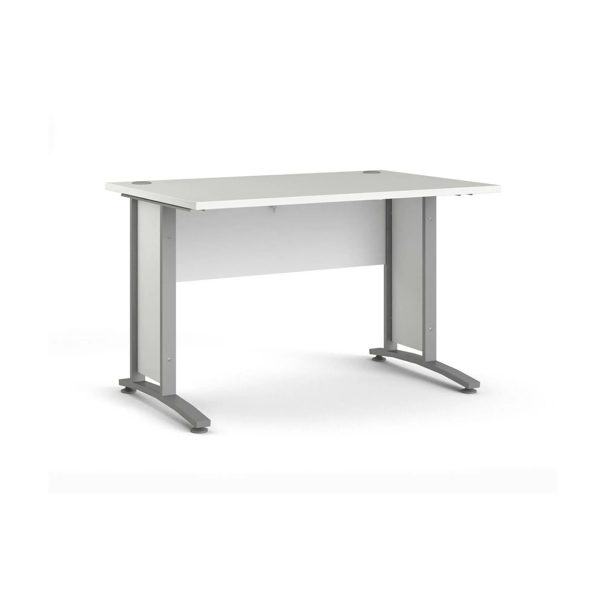 Scrivania Dtedesch, 120x80 h75 cm, Bianco e Grigio<Dmora Fashion