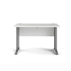Scrivania Dtedesch, 120x80 h75 cm, Bianco e Grigio<Dmora Fashion