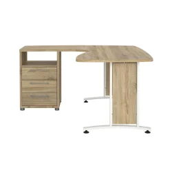 Scrivania Dtedesch, 159x150 h75 cm, Quercia e Bianco<Dmora Best