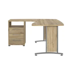Scrivania Dtedesch, 159x150 h75 cm, Grigio e Quercia<Dmora Clearance