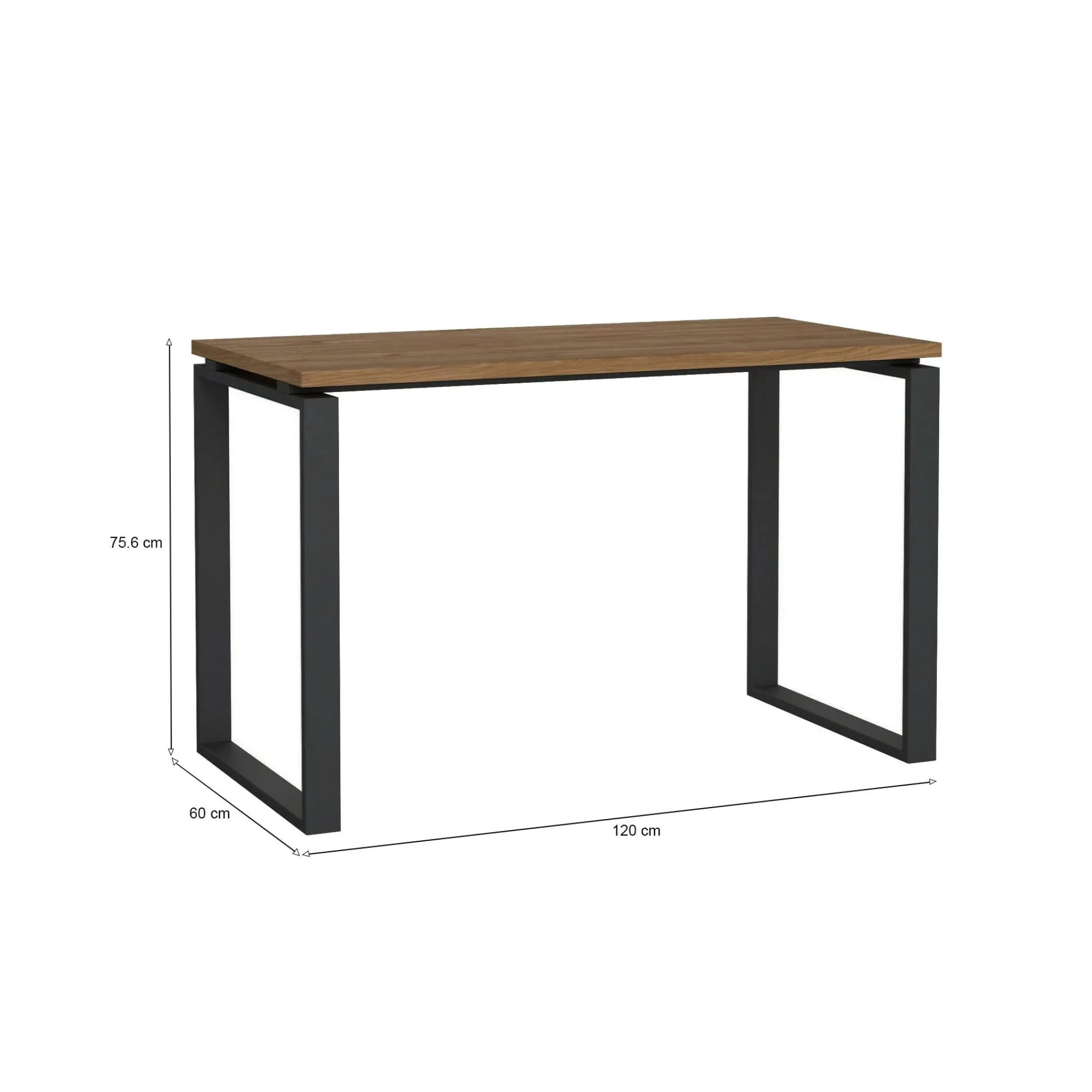Scrivania Dturch, 60x120 h76 cm, Rovere e Grigio<Dmora Clearance