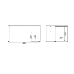 Scrivania Dturcon, 60x0 h76 cm, Rovere e Grigio<Dmora Store