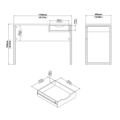 Scrivania Dvalig, 110x48 h77 cm,<Dmora New
