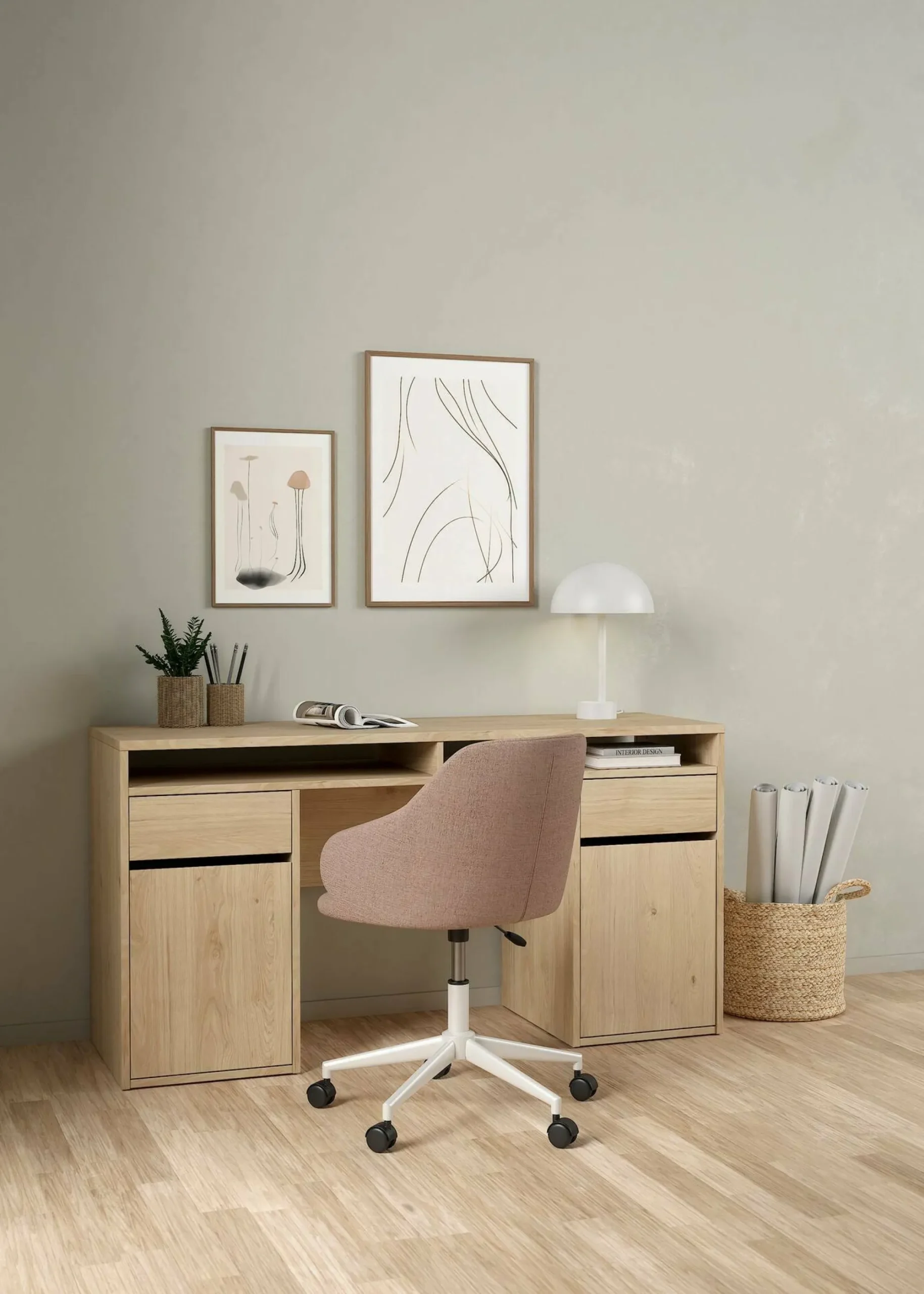 Scrivania Dvener, 48x149 h77 cm,<Dmora Cheap