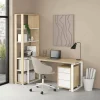 Scrivania Etienne, 80x184 h205 cm, Rovere e Bianco<Dmora Cheap