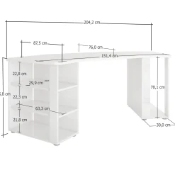Scrivania Fuhao, 205x91h76 cm,<Dmora Store
