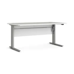 Scrivania Gonu, 150x80 h119 cm, Bianco e Grigio<Dmora Best