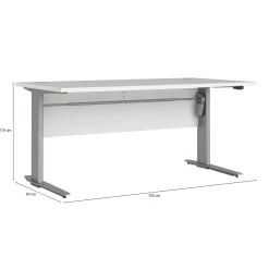 Scrivania Gonu, 150x80 h119 cm, Bianco e Grigio<Dmora Best