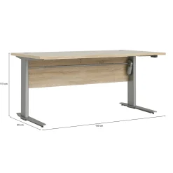 Scrivania Gonu, 150x80 h119 cm, Grigio e Quercia<Dmora Best Sale