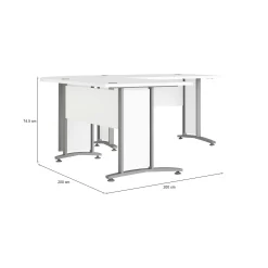 Scrivania Heling, 200x200 h75 cm, Bianco e Grigio<Dmora Clearance