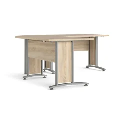 Scrivania Heling, 200x200 h75 cm, Grigio e Quercia<Dmora Online
