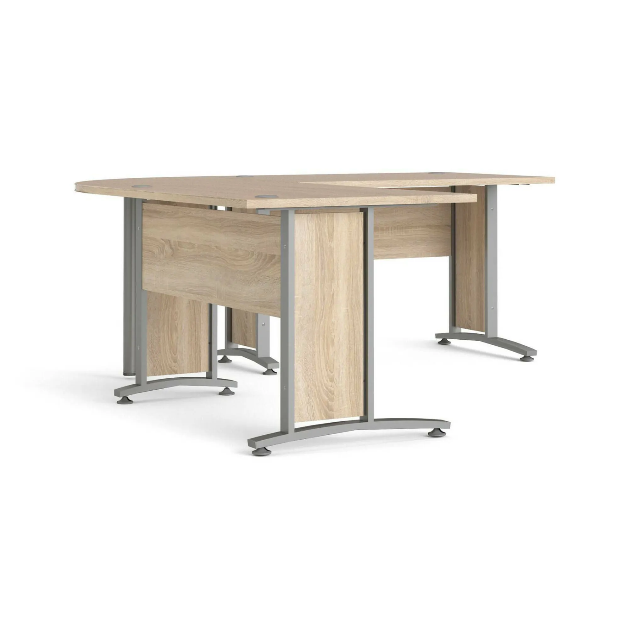 Scrivania Heling, 200x200 h75 cm, Grigio e Quercia<Dmora Online