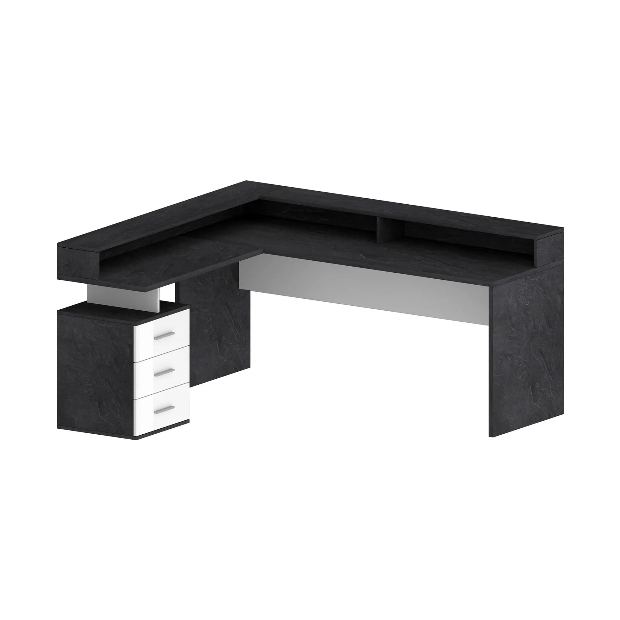 Scrivania Leonilda, 180x90h160 cm, Bianco e<Dmora Cheap