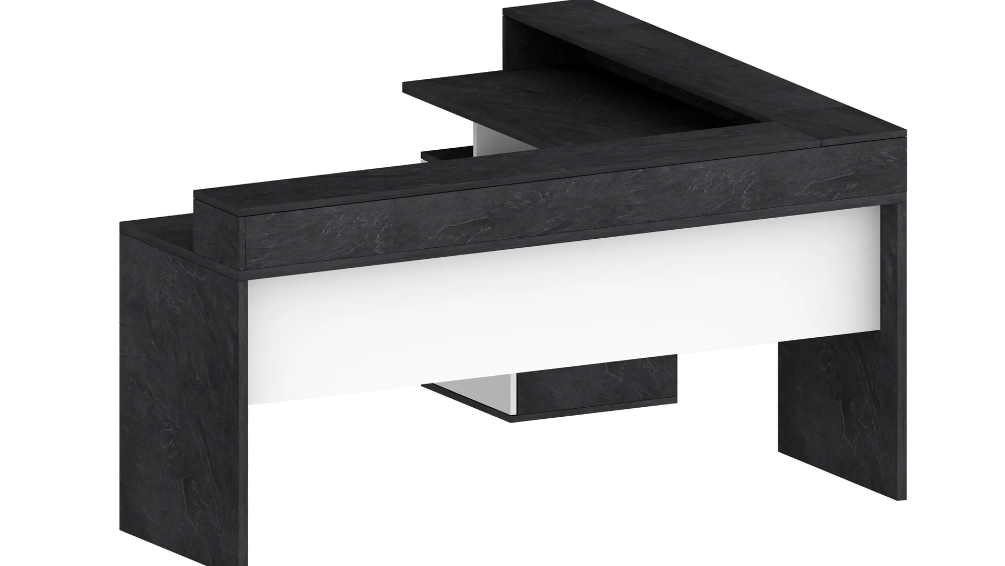 Scrivania Leonilda, 180x90h160 cm, Bianco e<Dmora Cheap