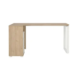 Scrivania Medard, 100x150 h76 cm, Rovere e Bianco<Dmora Online