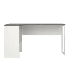 Scrivania Moire, 81x145 h77 cm, Bianco e Grigio<Dmora Clearance