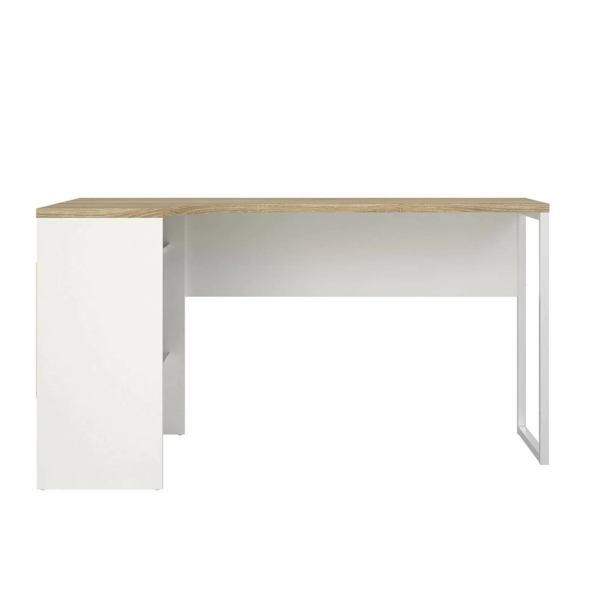 Scrivania Moire, 145x81 h77 cm, Bianco e Quercia<Dmora Best Sale