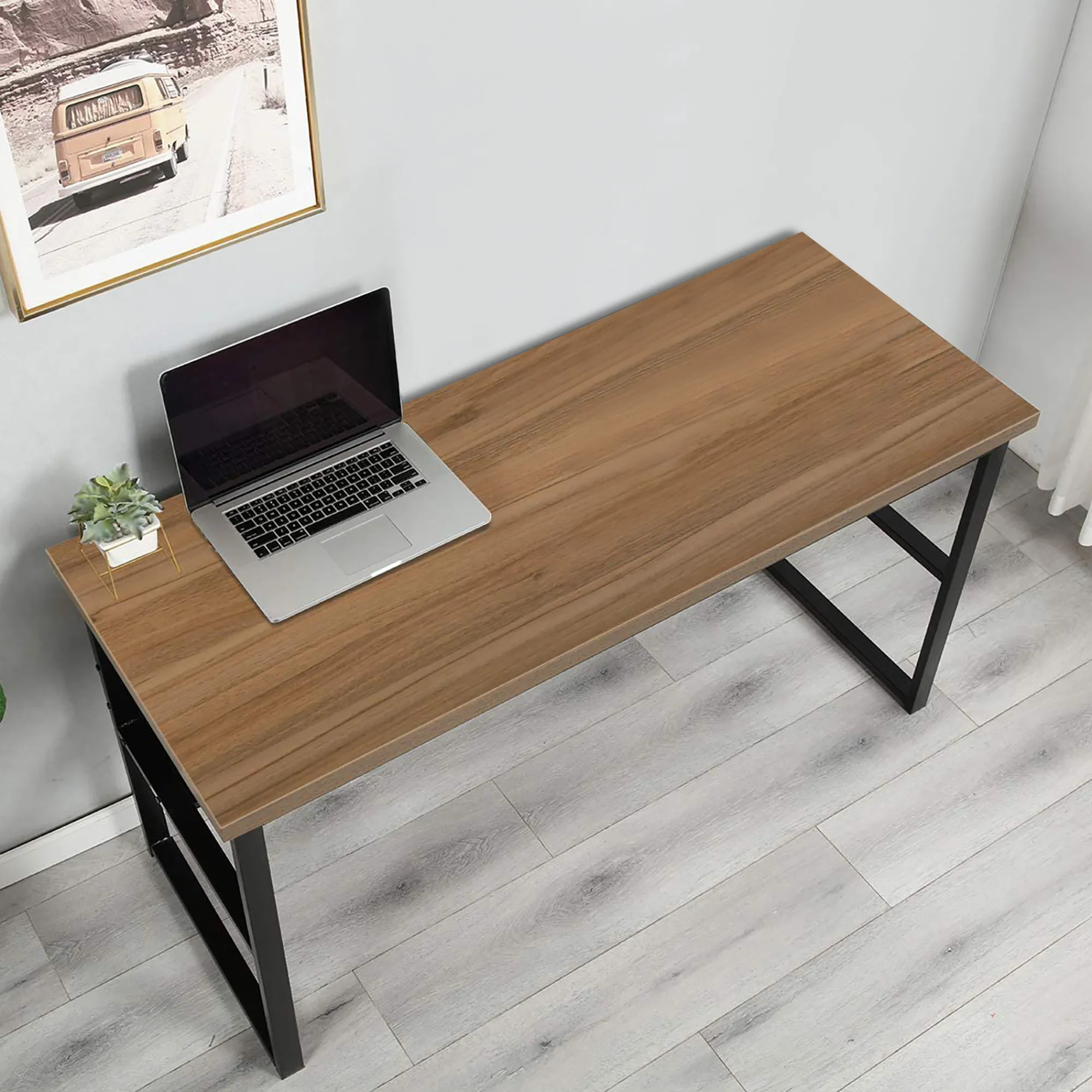 Scrivania Nausicaa, 55x139h74 cm, Nero e Rovere<Dmora Cheap